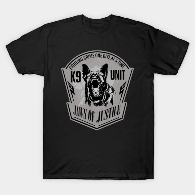 Jaws of Justice  - K-9 Unit  -German Shepherd T-Shirt by Nartissima